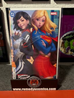 DC MARVEL SUPERMAN SPIDER-MAN #1 (ONE SHOT) CVR M STANLEY ARTGERM LAU SUPERGIRL & SILK CARD STOCK VAR