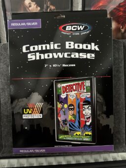 BCW Comic Book Showcase UV Protected. Modern and Silver. Hangs on the wall.
