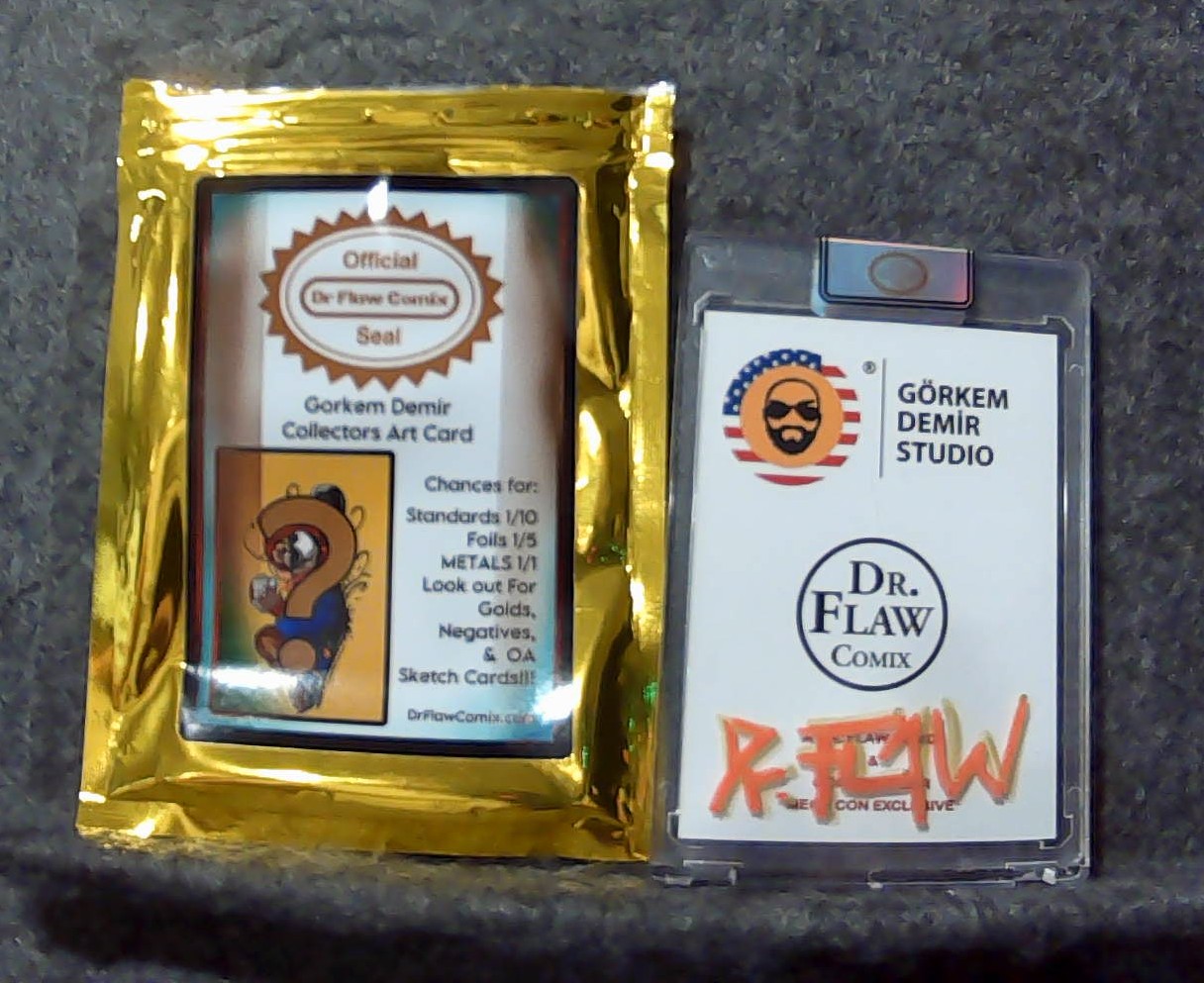 Official Dr Flaw Comix Gorkem Demir Collectors Art Card - Luigi Negative - LTD 2/5 - Signed by Dr. Flaw - Image 3