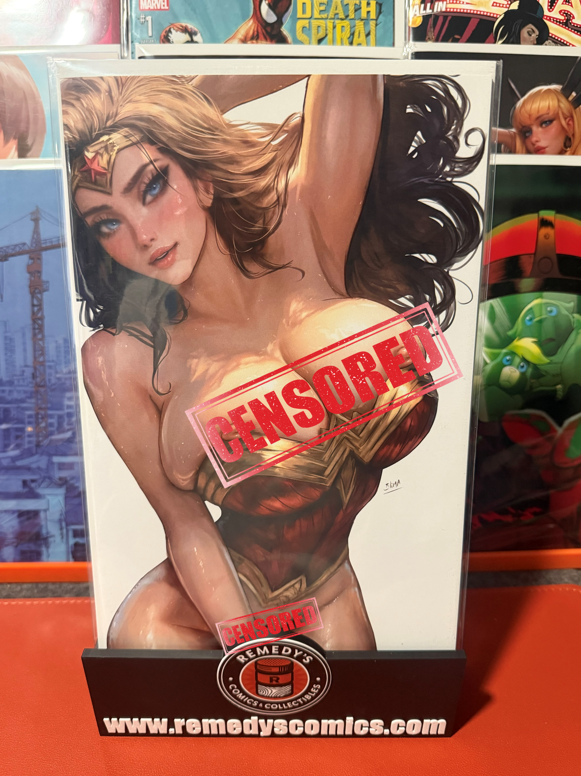 Falling Deep #1 Blimax Wonder Woman Cosplay Risque Virgin Variant