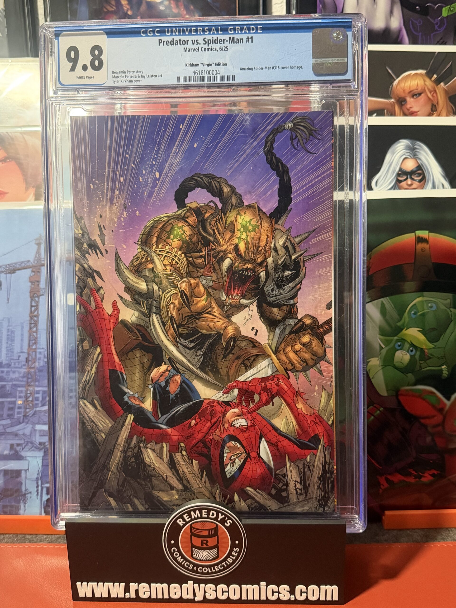 Predator vs Spider-Man #1 - Tyler Kirkham - Virgin - Amazing Spider-Man #316 Homage - CGC 9.8