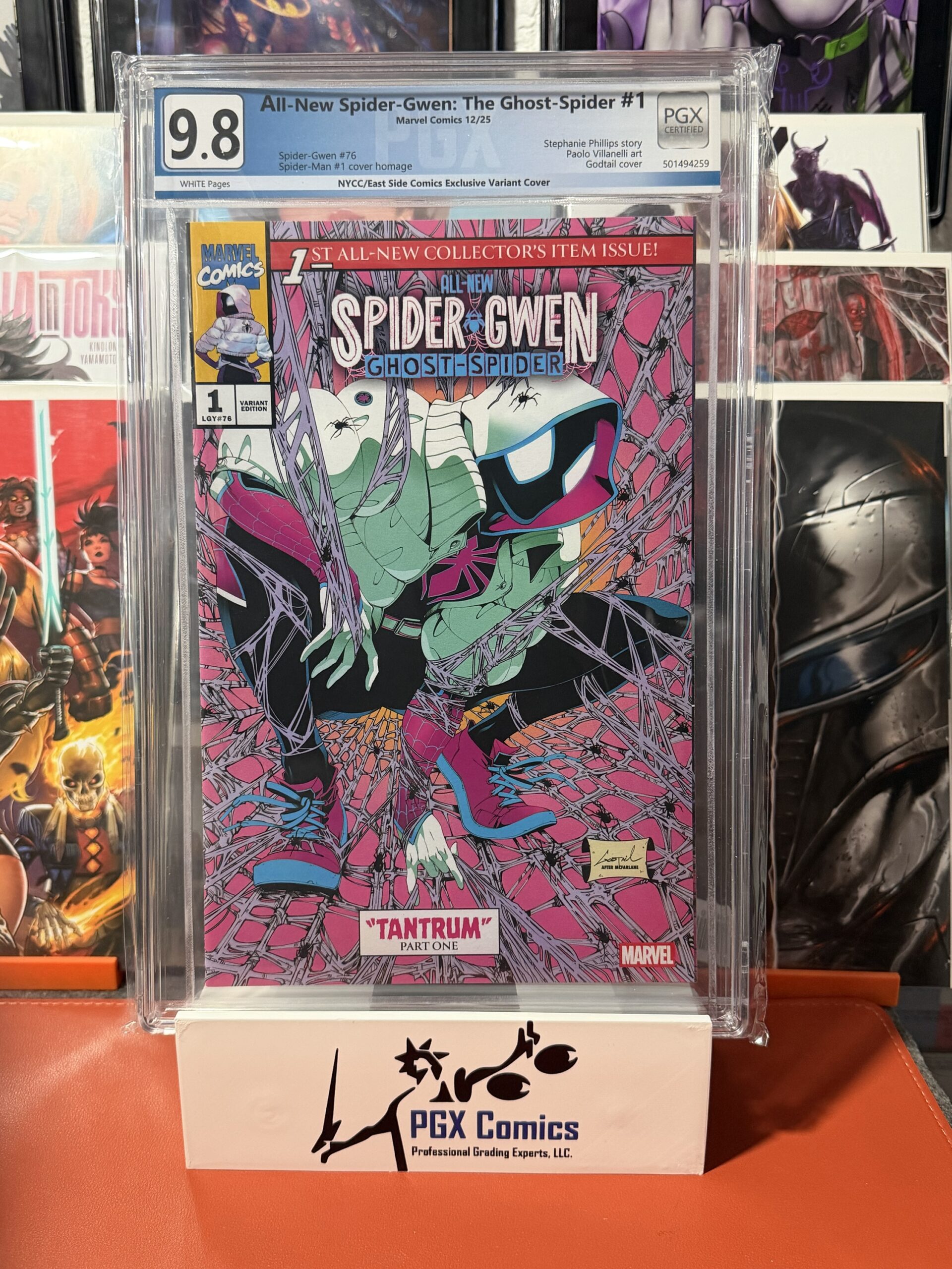 All-New Spider-Gwen: The Ghost-Spider #1 - Spider-Gwen #76 and Spider-Man #1 homage - Ivan Godtail - PGX 9.8